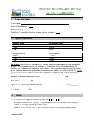 Irrigation Modernization Funding Grant Application - Oregon, Page 2