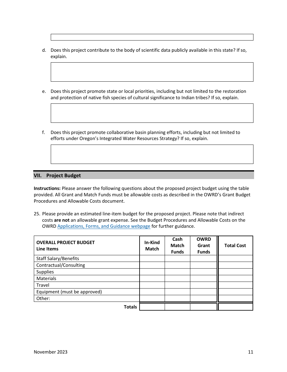 Water Project Grants and Loans Grant Application - Oregon, Page 12
