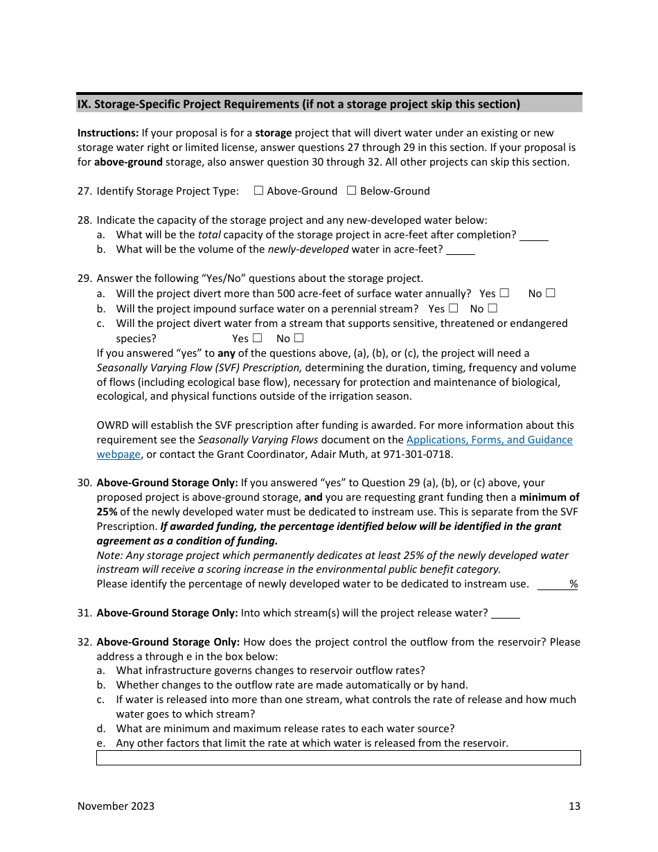 Water Project Grants and Loans Grant Application - Oregon, Page 14