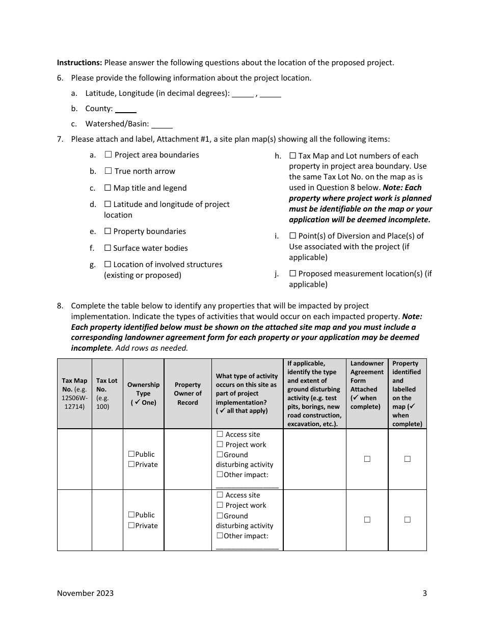Water Project Grants and Loans Grant Application - Oregon, Page 4