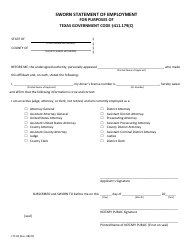 Document preview: Form LTC-82 Sworn Statement of Employment for Purposes of Texas Government Code 411.179(C) - Texas