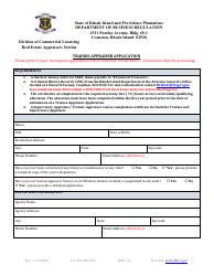 Document preview: Trainee Appraiser Application - Rhode Island