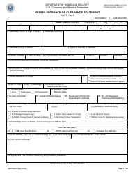 Document preview: CBP Form 1300 Vessel Entrance or Clearance Statement