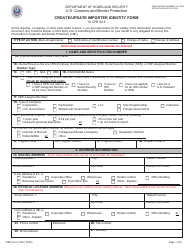 Document preview: CBP Form 5106 Create/Update Importer Identity Form