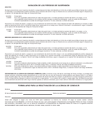 Formulario DIC-25S Aviso De Suspension - Texas (Spanish), Page 2
