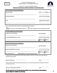 Form A-17 Employee Payroll Direct Deposit Authorization - Rhode Island, Page 2