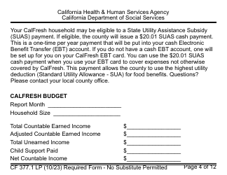 Form CF377.1LP Notice of Approval for CalFresh Benefits - Large Print - California, Page 4