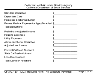 Form CF377.1LP Notice of Approval for CalFresh Benefits - Large Print - California, Page 5