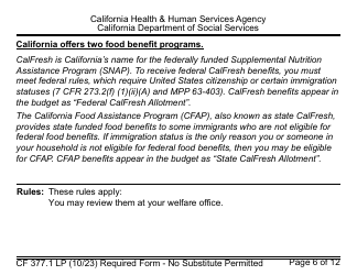 Form CF377.1LP Notice of Approval for CalFresh Benefits - Large Print - California, Page 6