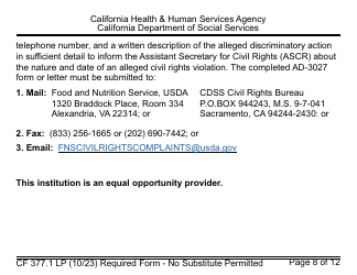 Form CF377.1LP Notice of Approval for CalFresh Benefits - Large Print - California, Page 8