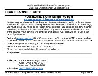 Form CF377.1LP Notice of Approval for CalFresh Benefits - Large Print - California, Page 9