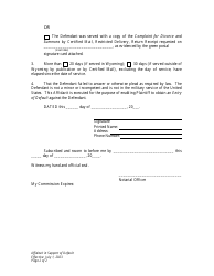 Affidavit in Support of Default - Divorce With Minor Children - Wyoming, Page 2