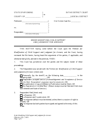 Document preview: Order Modifying Child Support and Judgment for Arrears - Wyoming