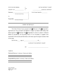 Document preview: Entry of Default - Petitioner - Wyoming
