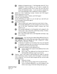 Checklist for Packet 11 - Petitioner - Establishment of Custody, Visitation, and Child Support - Wyoming, Page 3