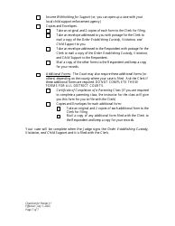 Checklist for Packet 11 - Petitioner - Establishment of Custody, Visitation, and Child Support - Wyoming, Page 7