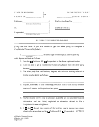 Document preview: Affidavit of Imputed Income - Wyoming