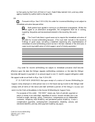 Order for Income Withholding - Petitioner - Wyoming, Page 2