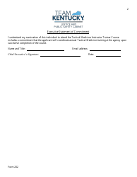 Form 202 Tactical Medicine Instructor Training Application - Kentucky, Page 2