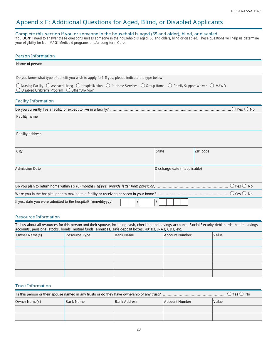 Form DSS-EA-FSSA Application for Health Coverage  Help Paying Costs - South Dakota, Page 23