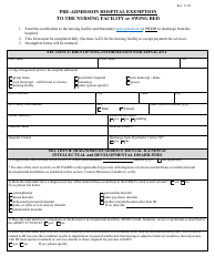 Form MS-131 Pre-admission Hospital Exemption to the Nursing Facility or Swing Bed - South Dakota