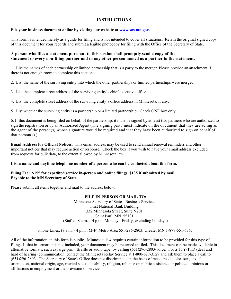 Statement of Merger - Minnesota, Page 3