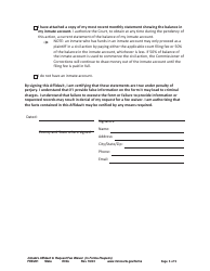 Form FEE201 Inmate&#039;s Affidavit to Request Fee Waiver (In Forma Pauperis) - Minnesota, Page 5