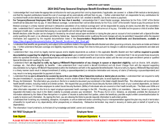 Benefit Enrollment and Life Event Change Form - Medical &amp; Dental Benefits - Statutorily Authorized Group (Sag) Employees and Temporary/Seasonal Employees (Hired for Less Than 6 Months) - New Hampshire, Page 2