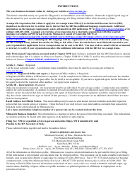 Minnesota Nonprofit Corporation Articles of Incorporation - Minnesota, Page 4