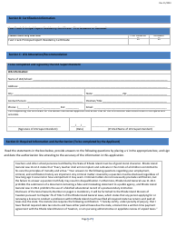Fast Track Principal Expert Residency Preliminary Certificate Application Form - Rhode Island, Page 5