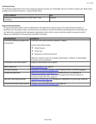 Building Level Administrator Pk-12 Fast-Track Certificate Application Form - Rhode Island, Page 3