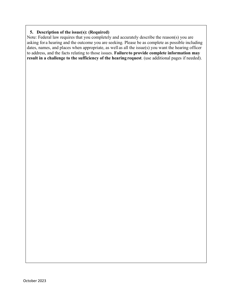 Due Process Hearing Request Form - Maine, Page 3