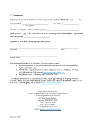 State Systemic Complaint Investigation Request Form - Maine, Page 3