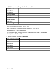 Expedited Due Process Hearing Request Form - Maine, Page 2