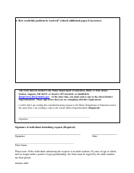 Expedited Due Process Hearing Request Form - Maine, Page 4