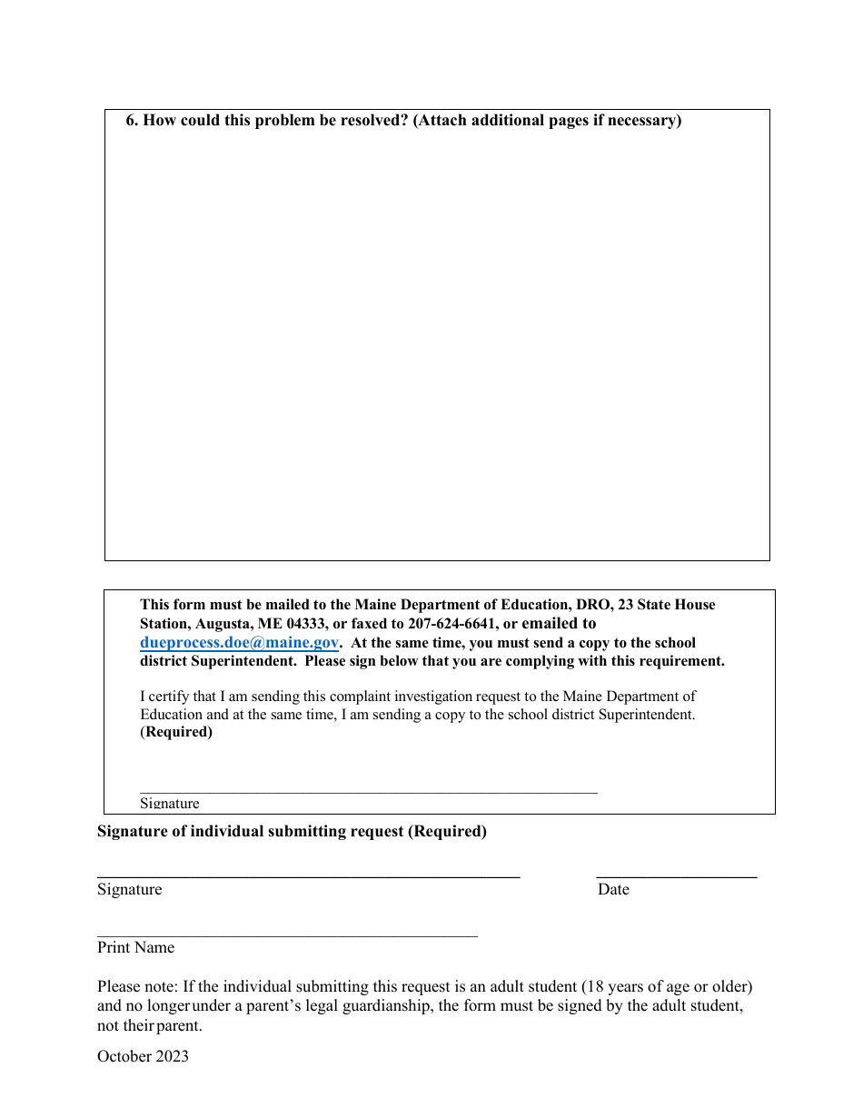 Stand-Alone Mediation Request Form - Maine, Page 4