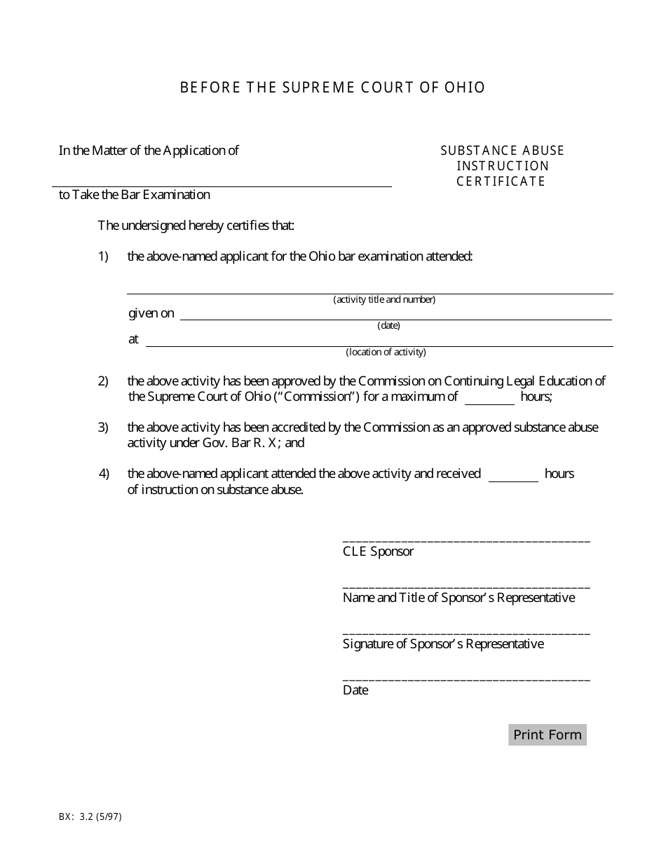 Form BX:3.2 - Fill Out, Sign Online and Download Fillable PDF, Ohio ...