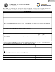 Document preview: State Form 56970 Remote Work Feasibility Worksheet - Indiana