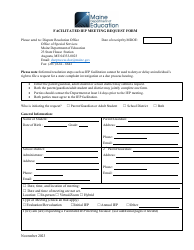 Facilitated Iep Meeting Request Form - Maine