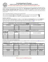 Document preview: Agricultural Hay Price and Pasture Rental Survey - Nevada