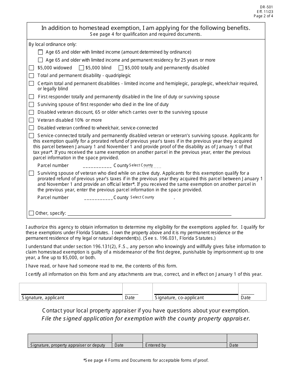 Form DR501 Download Fillable PDF or Fill Online Original Application