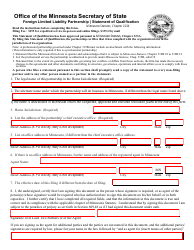 Foreign Limited Liability Partnership | Statement of Qualification - Minnesota