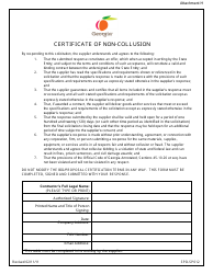 Document preview: Form SPD-SP012 Attachment H Certificate of Non-collusion - Georgia (United States)