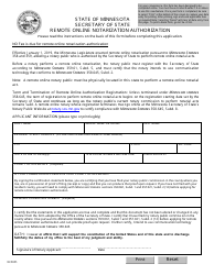 Document preview: Remote Online Notarization Authorization - Minnesota