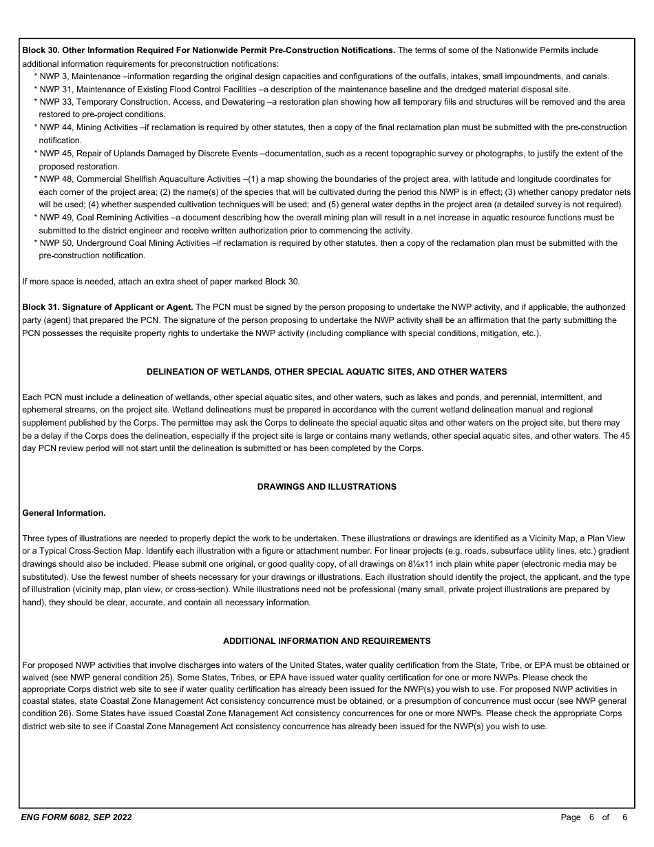 ENG Form 6082 Nationwide Permit Pre-construction Notification (Pcn), Page 6