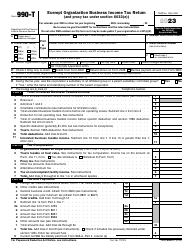 IRS Form 990-T Exempt Organization Business Income Tax Return (And Proxy Tax Under Section 6033(E))