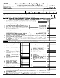 Document preview: IRS Formulario 1040 (SP) Anexo F Ganancias O Perdidas De Negocio Agropecuario (Spanish), 2023