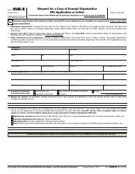 Document preview: IRS Form 4506-B Request for a Copy of Exempt Organization IRS Application or Letter