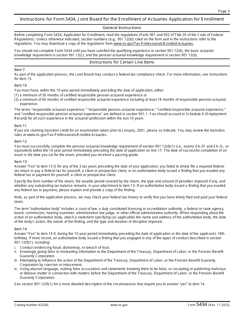 IRS Form 5434 Application for Enrollment - Joint Board for the Enrollment of Actuaries, Page 3