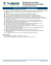 Multifamily Dwelling Permanent Power Checklist - Commercial Inspections - City of Austin, Texas, Page 2